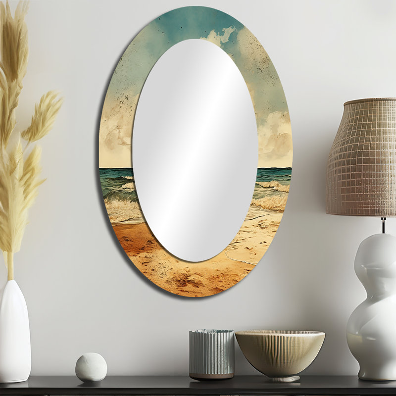 Miroir mural rétro bord de mer Vintage Beach Side Scenery II, 36" x 24"