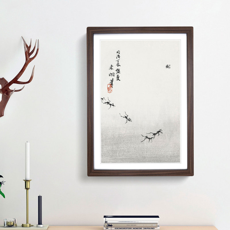 Trail of Ants by Morimoto Toko - Framed Print, 48cm H x 36cm W x 2cm D, Walnut Framed