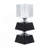 2.4x2.4x5.9" Black and Clear Two Tiered Square Candle Holder