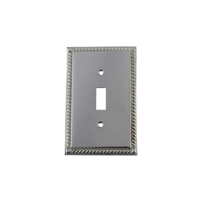 Rope 1-Gang Toggle Light Switch Wall Plate, Bright Chrome