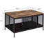 Table basse rectangulaire à 4 portes coulissantes avec options en chêne antique et noir - Pièce essentielle de salon