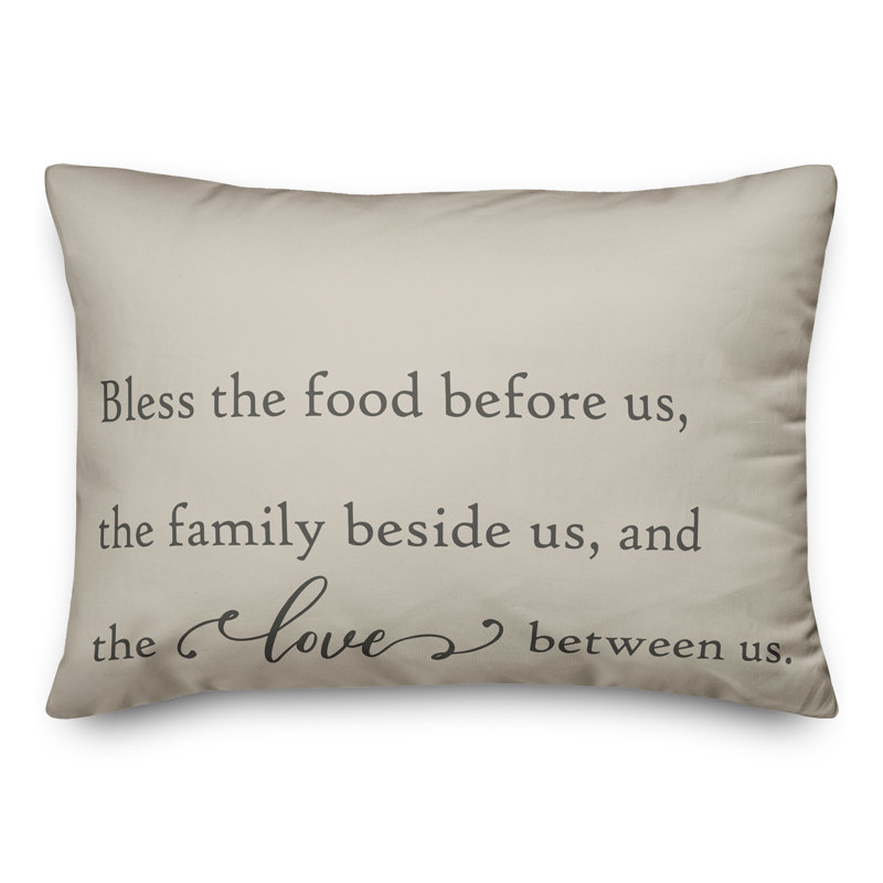 Housse de coussin rectangulaire et insert Bless the Food Before Us