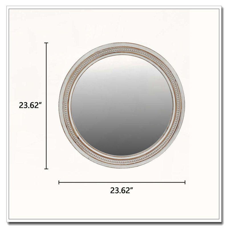 Miroir mural vintage rétro avec bordure ornée de perles