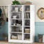 Garde-robe blanche à 3 portes avec tablettes extérieures attrayantes