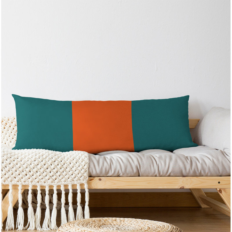 Oreiller de corps en polyester / polyester Arizona Football Stripes, Football Miami, Turquoise / Orange