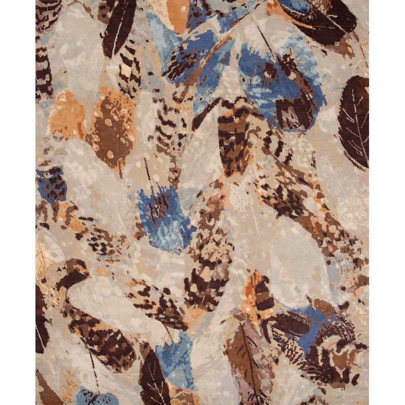 Contemporary Hand Knotted Animal Print Area Rug, Rectangle 9' x 12'