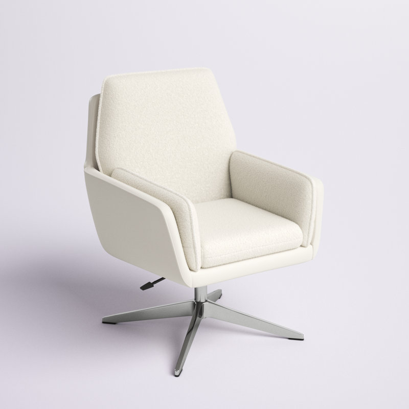 Fauteuil d'appoint pivotant Deadra, Blanc