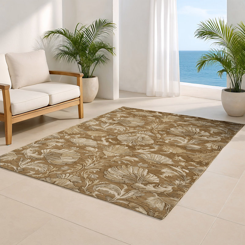 Tapis d'intérieur et d'extérieur brun français, Rectangle 9 pi x 12 pi