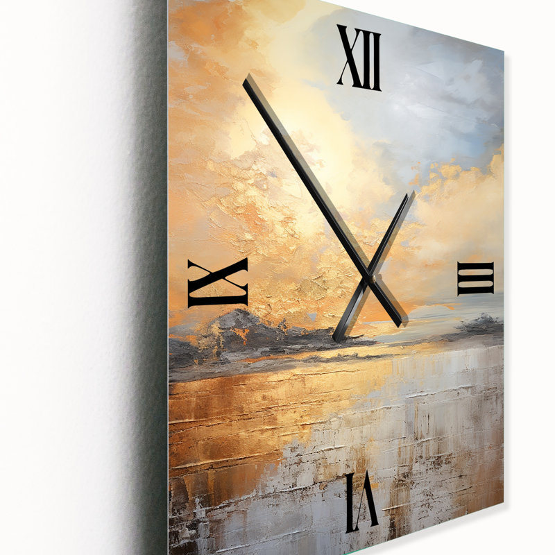 Horloge murale Beige Beach Sunset Paradise I - Coastal Sunset, Très grand