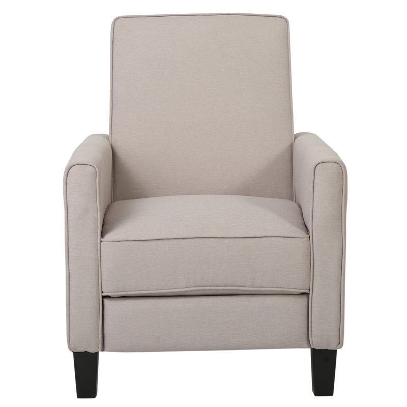Fauteuil inclinable Zuca, bois noir, rembourré en polyester beige de qualité supérieure, polyester, Beige