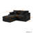 Slipcovered Upholstered Modular Sofa With Ottoman-110374989-110374986