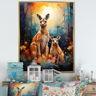 Adorable oasis de fleur de kangourou sur toile