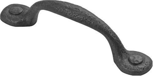 (10-Pack) 3" Refined Rustic Pull Black Iron