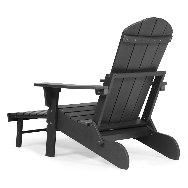 Ristaino Foldable Outdoor Adirondack Chair, Dark Gray