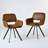3-Piece 31.5" Round Pedestal Dining Set with Upholstered Swivel Armchairs for Small Spaces-965230954-965230953
