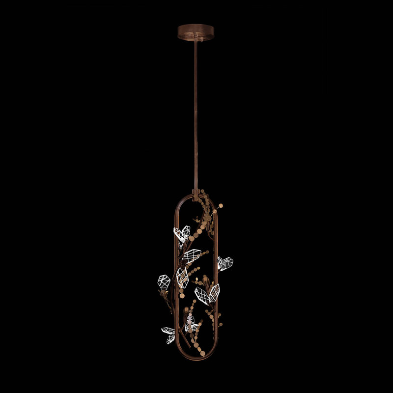 Volare 11.5"W Round Pendant, Brushed Bronze