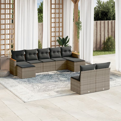 Ensemble de canapé de jardin Vidaxl gris