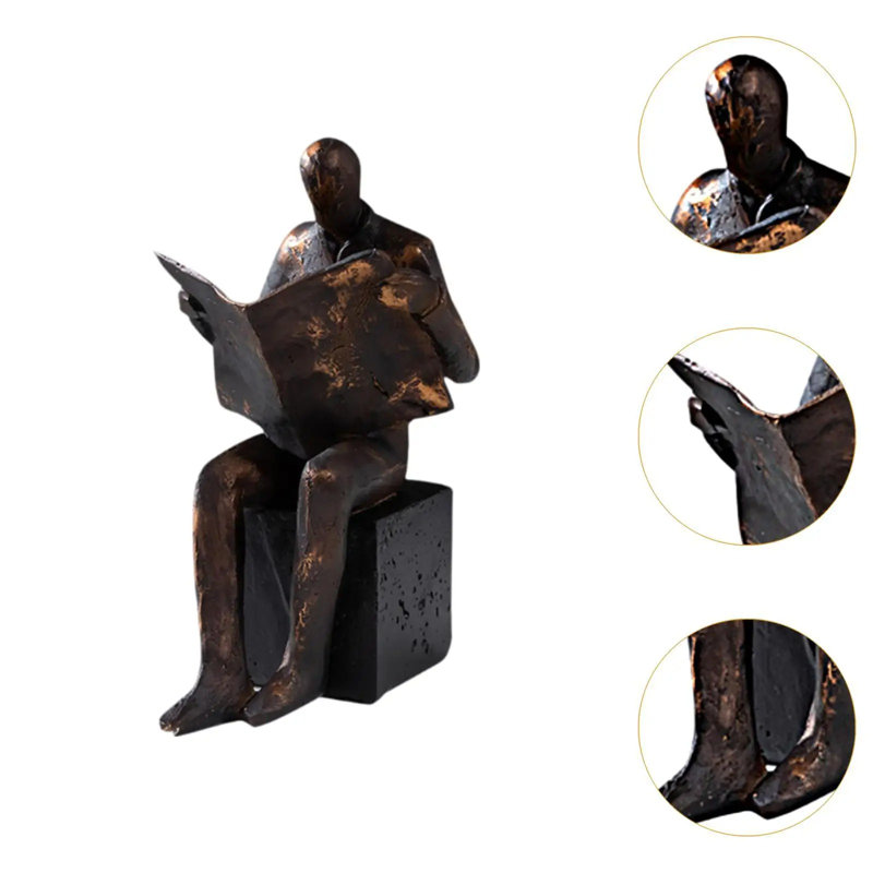 Reader Sculpture Bookend Figurines