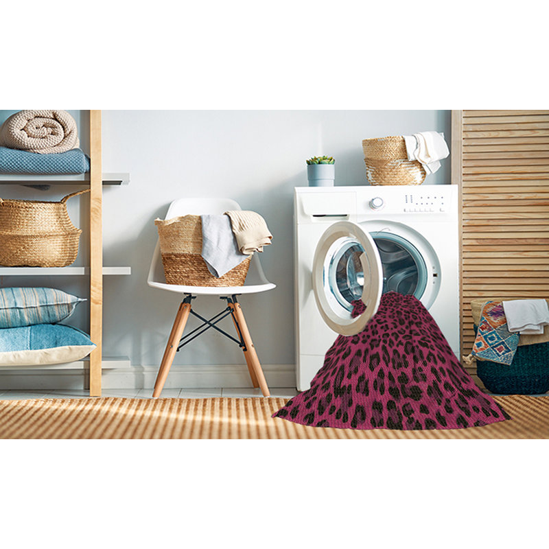 Tapis 100% à motifs lavables à la machine 2989 WSH-PAT2252-BRN, Rond 8 pi