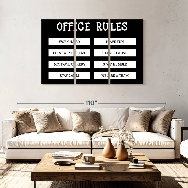 Tergel Office Rules, 48" H x 74" W