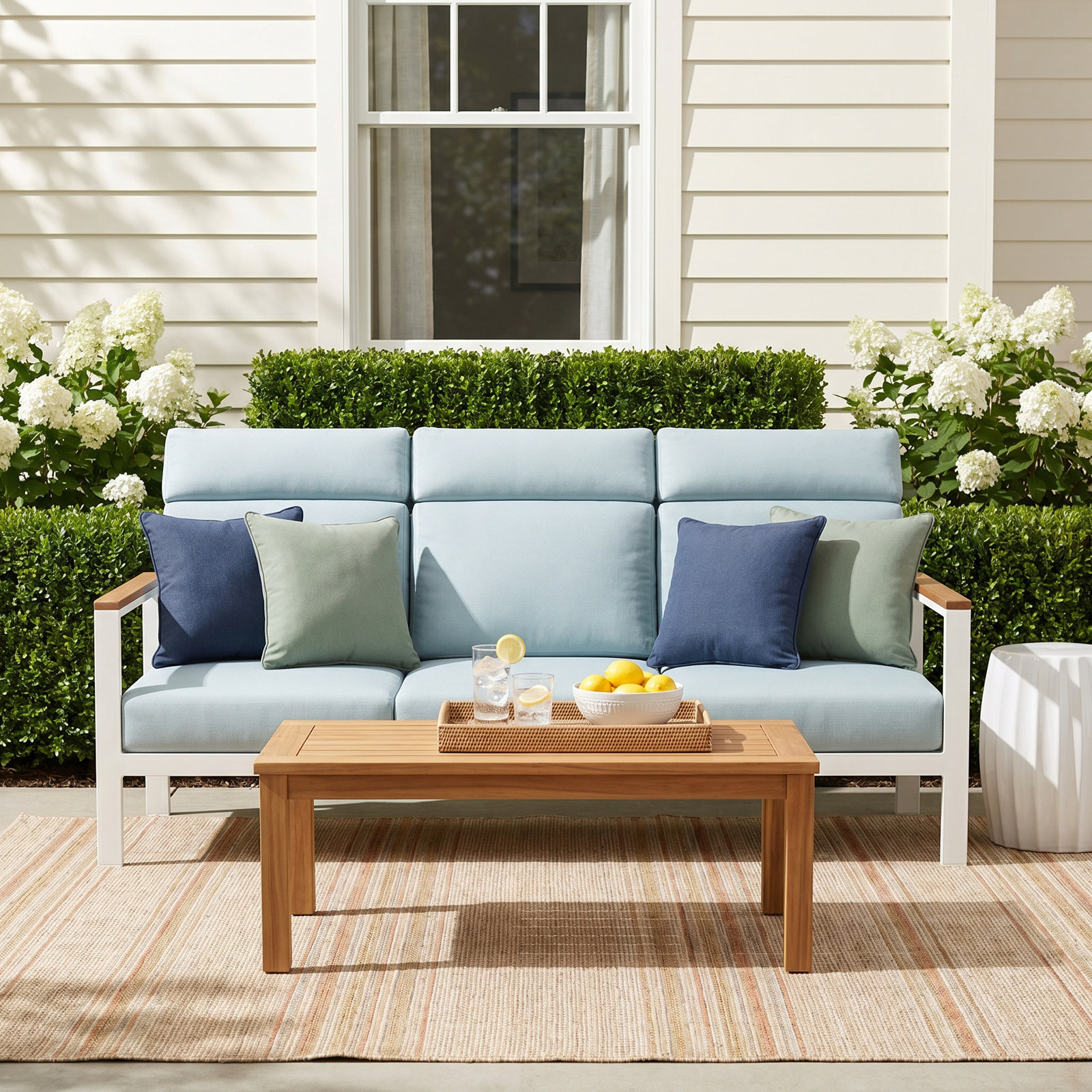 Townsend 80" Sunbrella® Patio Sofa, Canvas White