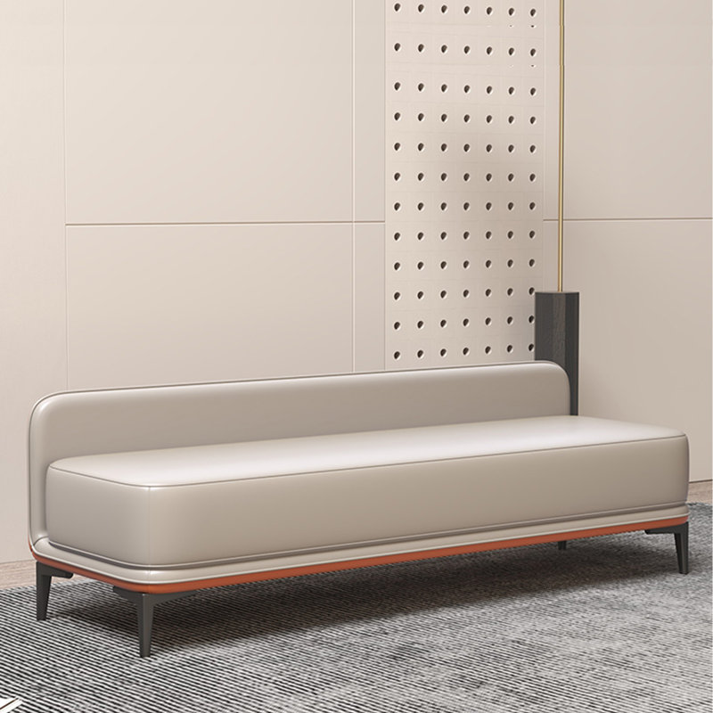 Banc avec revêtement, H 18,90 po x l 55,12 po x P 18,90 po, Beige/Orange