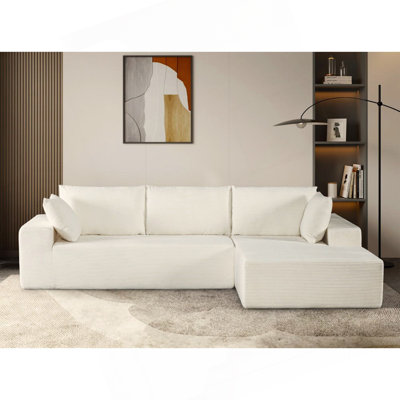 Canapé modulaire convertible en velours côtelé doux, canapé confortable moderne avec rembourrage en mousse complète, canapé modulaire confortable - faisant face à la droite
