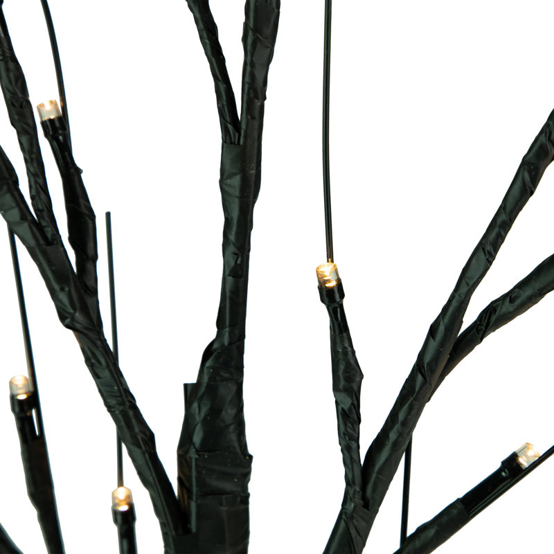 Arbre d'Halloween 24 po avec lumières DEL blanc chaud 24 po