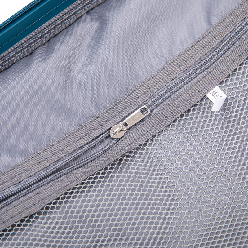 Ensemble de 4 valises à roulettes en PP avec tige en fer et serrure à combinaison, Bleu