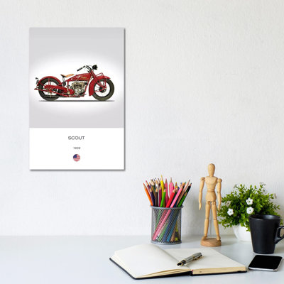 1929 Indian Scout 101 Motorcycle by Mark Rogan - Wrapped Canvas Print