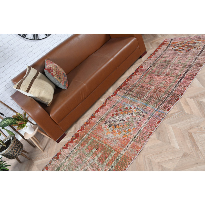 Tapis de couloir turc fabriqué à la main en laine de style anatolien antique, idéal pour les couloirs ou les décorations