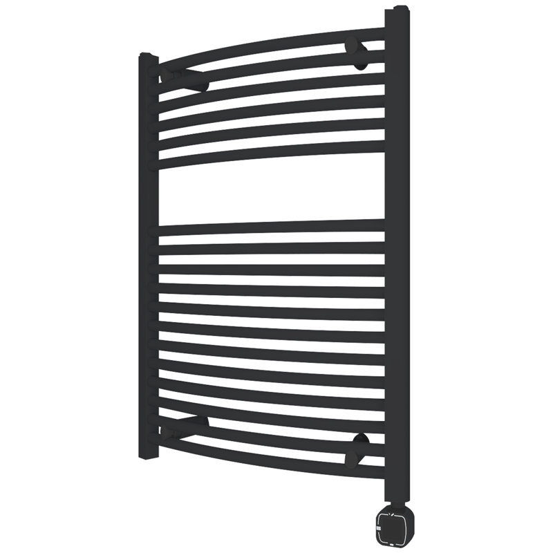 Chauffe-serviettes mural électrique, H 31,5 po x l 23,62 po x P 2,75 po, Noir mat