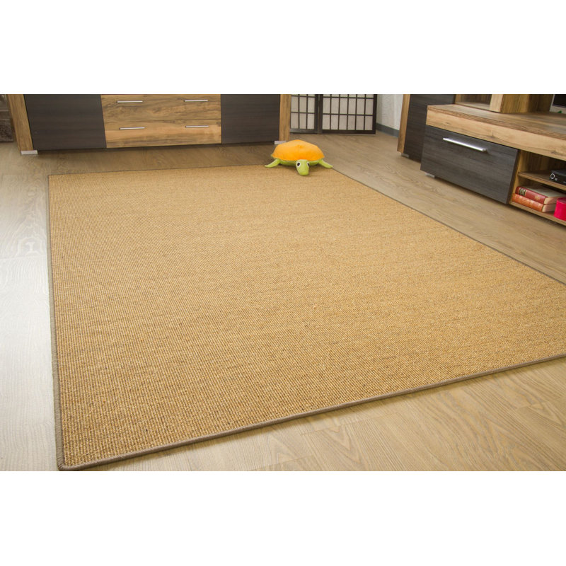 Vivianne Solid Colour Jute / Sisal Area Rug, Rectangular 80 x 160cm