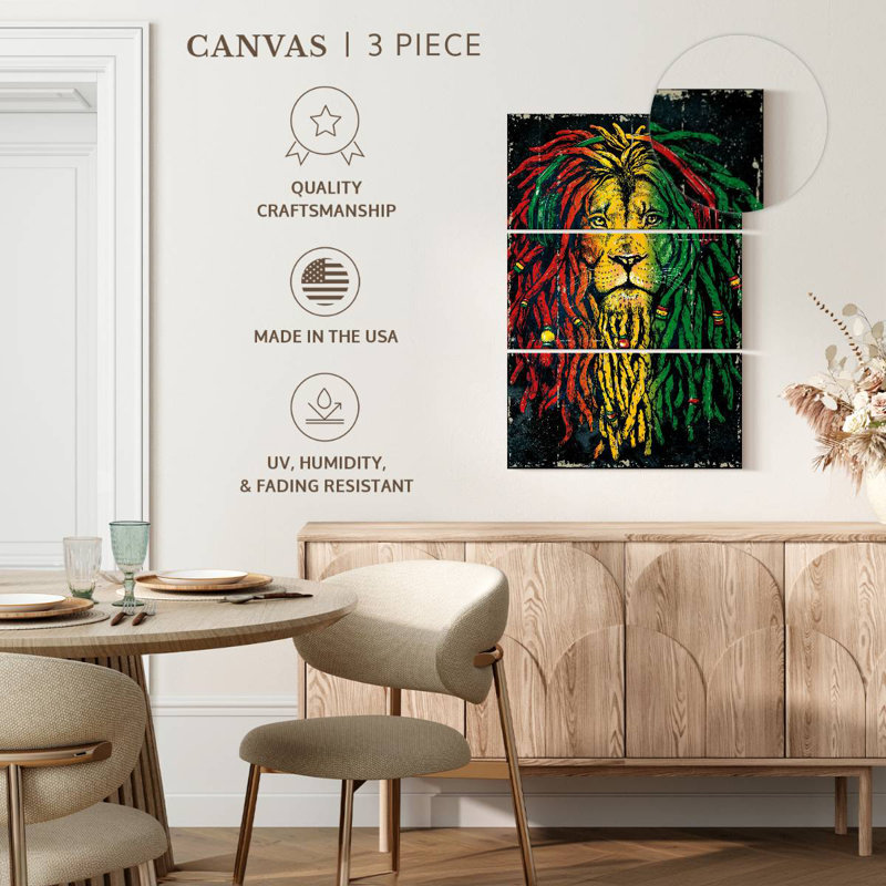 Brampt Reggae Colorful Lion, 57" H x 36" W