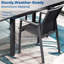 Ensemble de salle à manger de jardin Calliana avec table de salle à manger extensible et chaises empilables entièrement assemblées-91592064-100710284