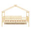 Lit simple en bois pour lit simple - rangement à deux tiroirs, fabrication en bois, naturel, têtes de lit incluses avec finition naturelle unie,