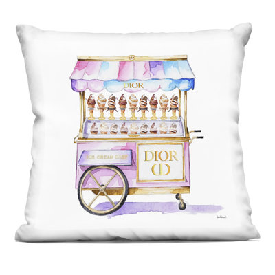 Pastel Glam Ice Cream Decorative Printed Throw Pillow design by Amanda Greenwood