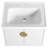 Wall Mounted Bathroom Vanity Sink, 24". For Small Bathrooms, Glossy White. Modern Style With Soft Close Door Cabinets. Ceramic Basin, Exquisite. Metal Handles, . Plywood Construction, -. Assembly-91807573-91807571