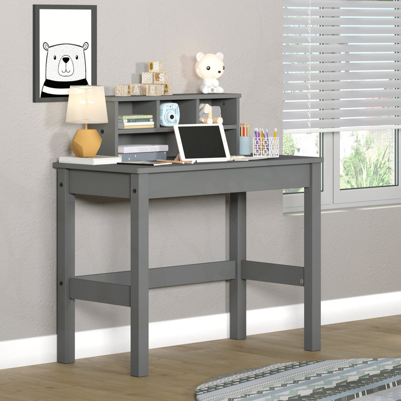 Grey Finish Writing Lagena with Ample Storage and Sleek Design, Perfect for Home Office and Study Areas.