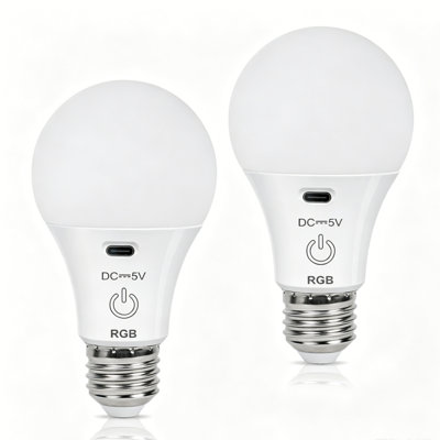 2W Rechargeable Light Bulb RGB Color Changing with Remote Control