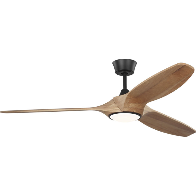 Selen Smart LED Ceiling Fan, Natural Honey, Midnight Black, 60" Wide