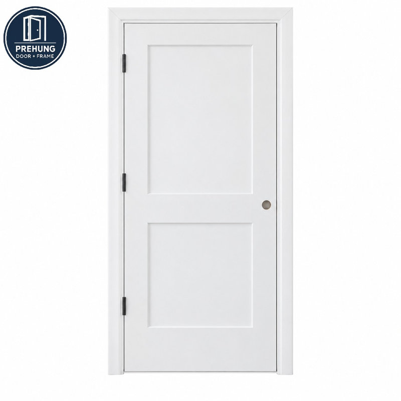 Porte intérieure pré-suspendue 2 panneaux à 2 panneaux avec charnières et charnières, 30 po x 80 po, Left