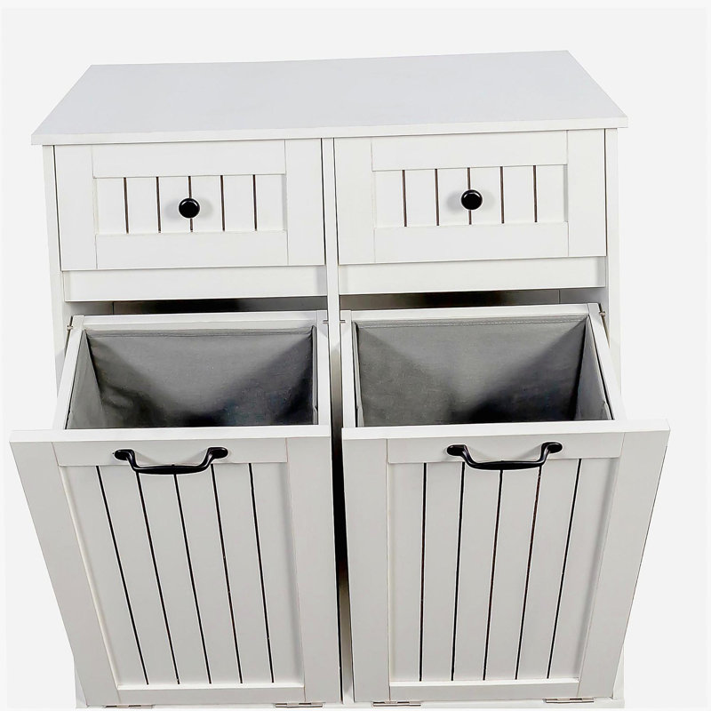 Laundry Cabinet ,with 2 Removable laundry basket  and 2 Drawers