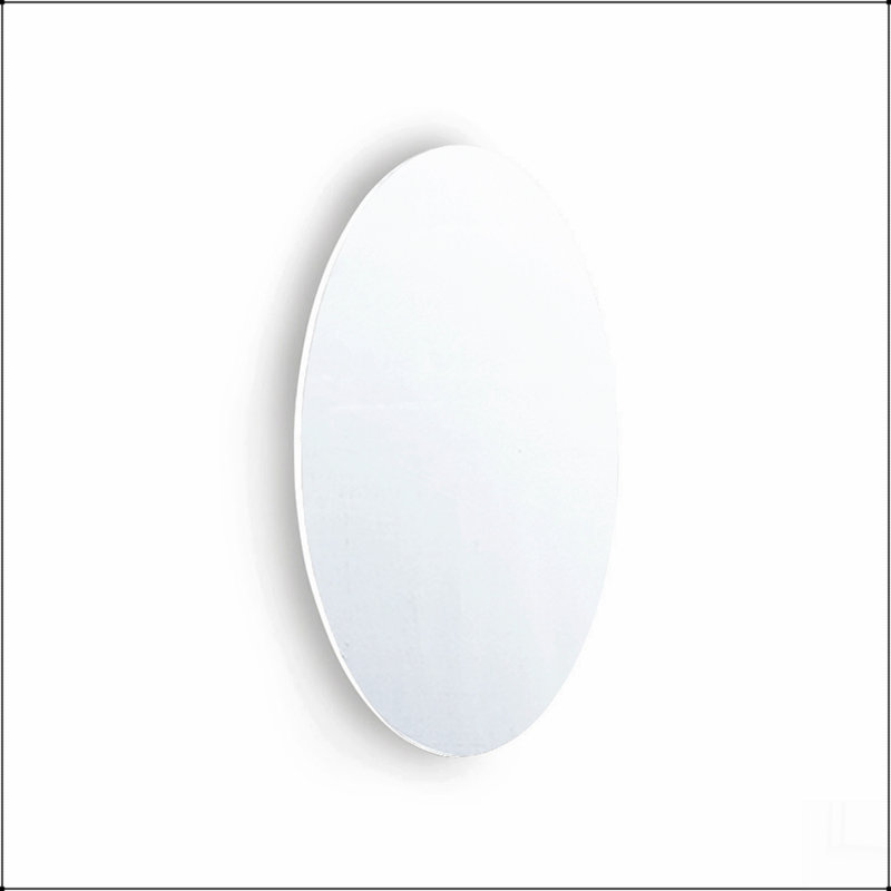 Miroir de salle de bain mural biseauté sans cadre, miroir de maquillage HD, miroir rond de 25 po