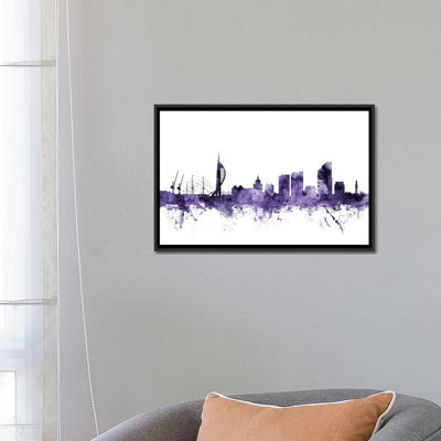 «Portsmouth, England Skyline» par Michael Tompsett, impression sur toile tendue