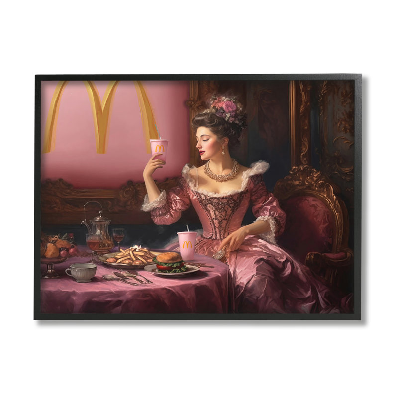Drôle de hamburger classique encadré sur bois par Birch & Ink, Giclée encadrée noir minuit, H 16 po x l 20 po x P 1,5 po