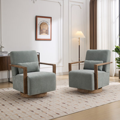 Brehana Upholstered Swivel Armchair