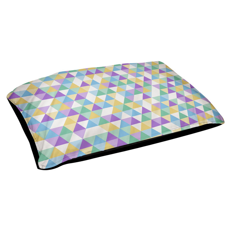 Coussin d’extérieur triangle Campion, Moyen (L 29,5 po x P19,5 po x H 9,5 po), Bleu / mauve pale