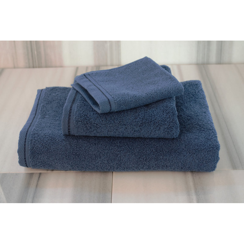 Ensemble de serviettes en coton Diamond Bright, Indigo