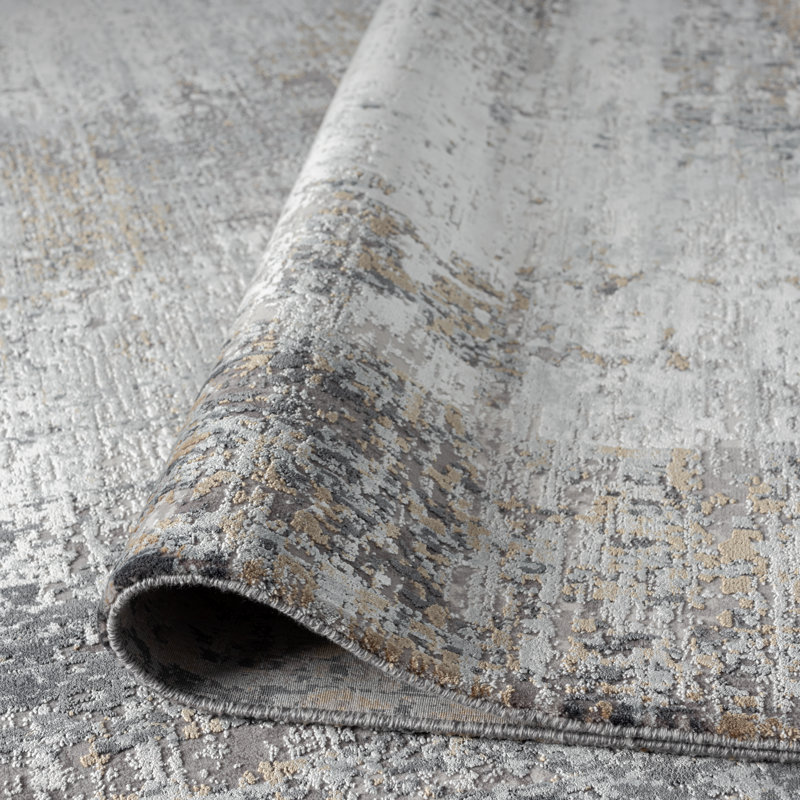 Evgenii Area Rug, Gray/White, Rectangle 8'9" x 11'9"
